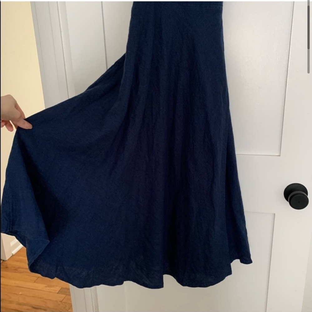 New Ralph Lauren Linen Maxi Navy Long Dress - Picture 5 of 16